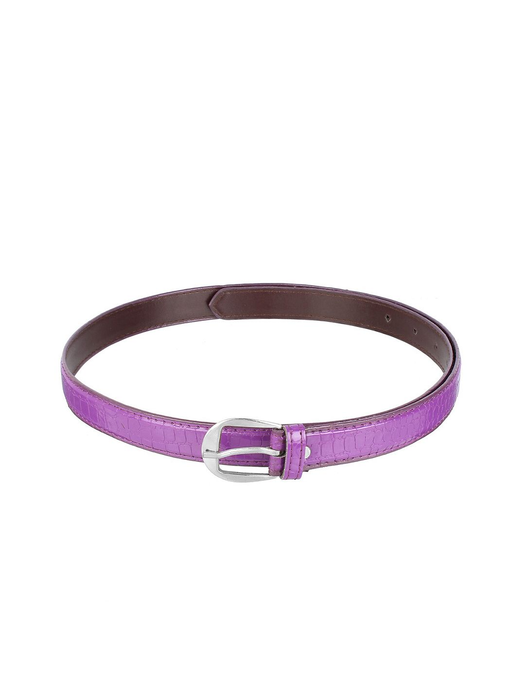 Swiss Design Women Purple Textured PU Slim Belt Price in India