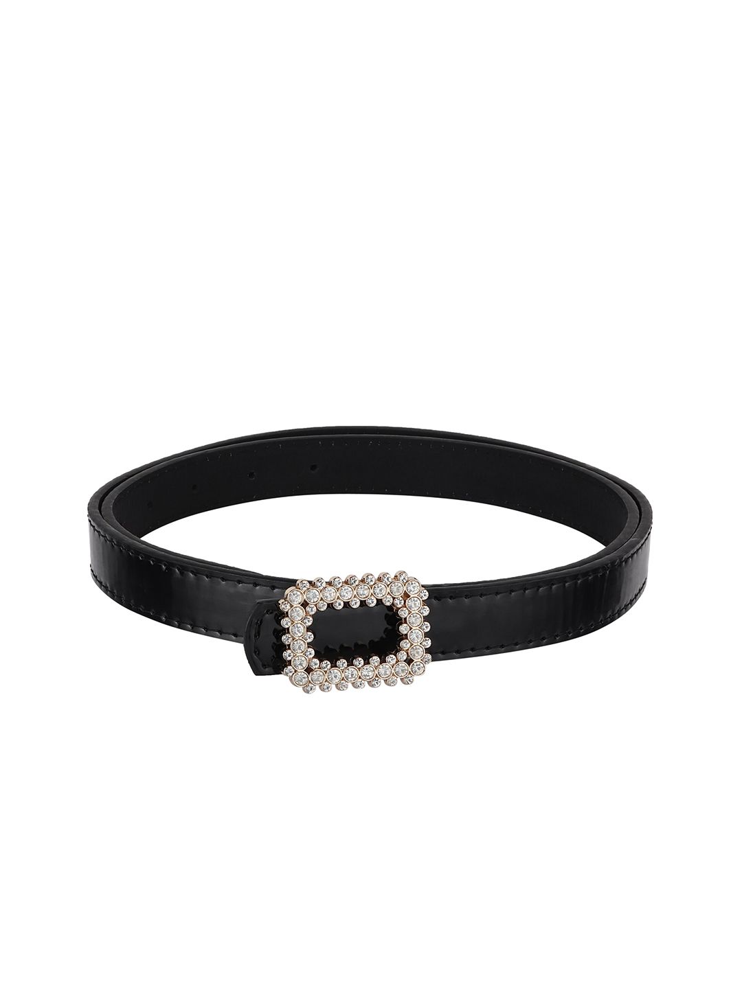 Swiss Design Women Black PU Slim Belt Price in India