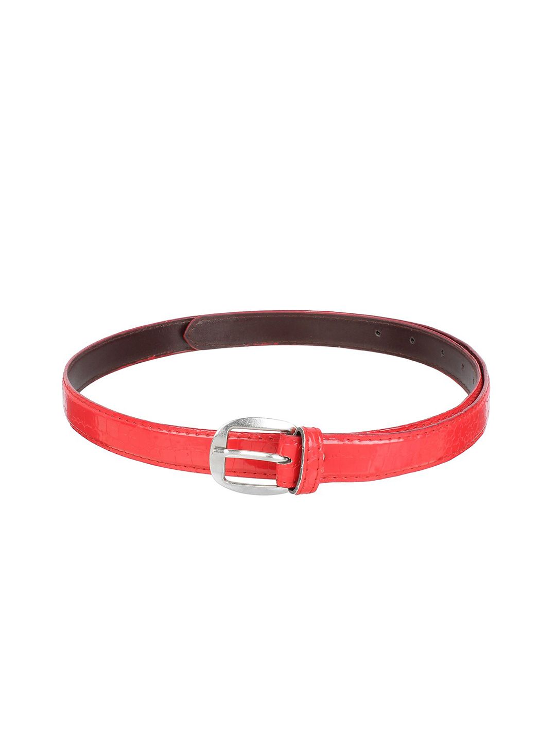 Swiss Design Women Red PU Slim Belt Price in India