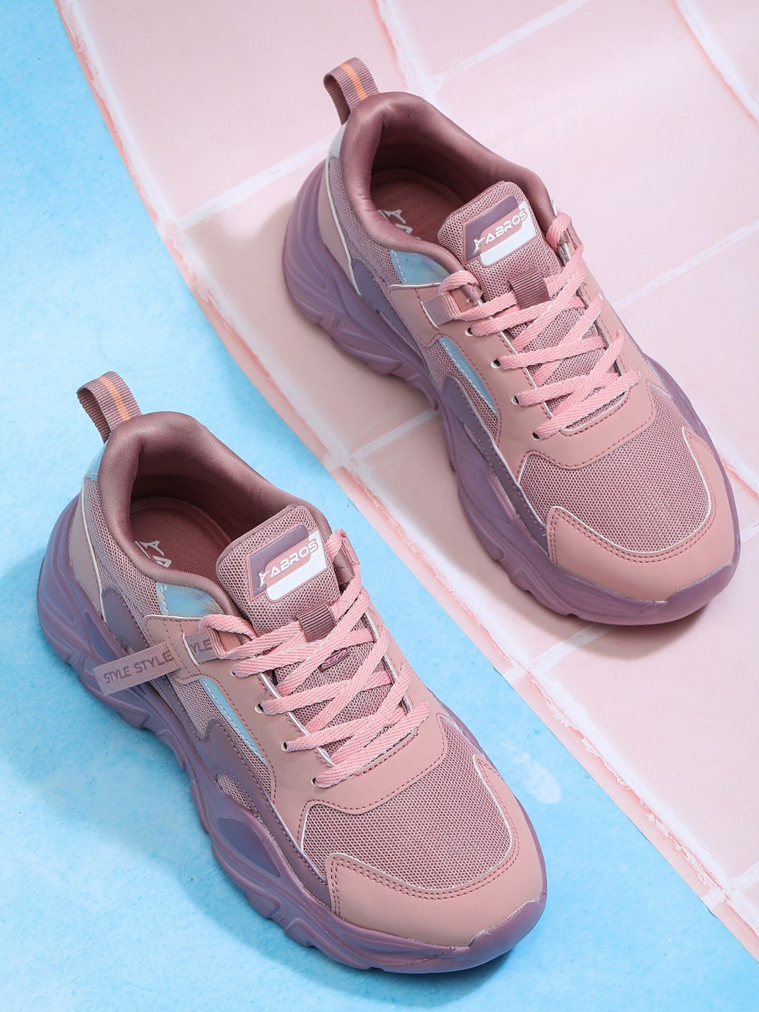 ABROS Women Mauve Mesh Running Shoes Price in India