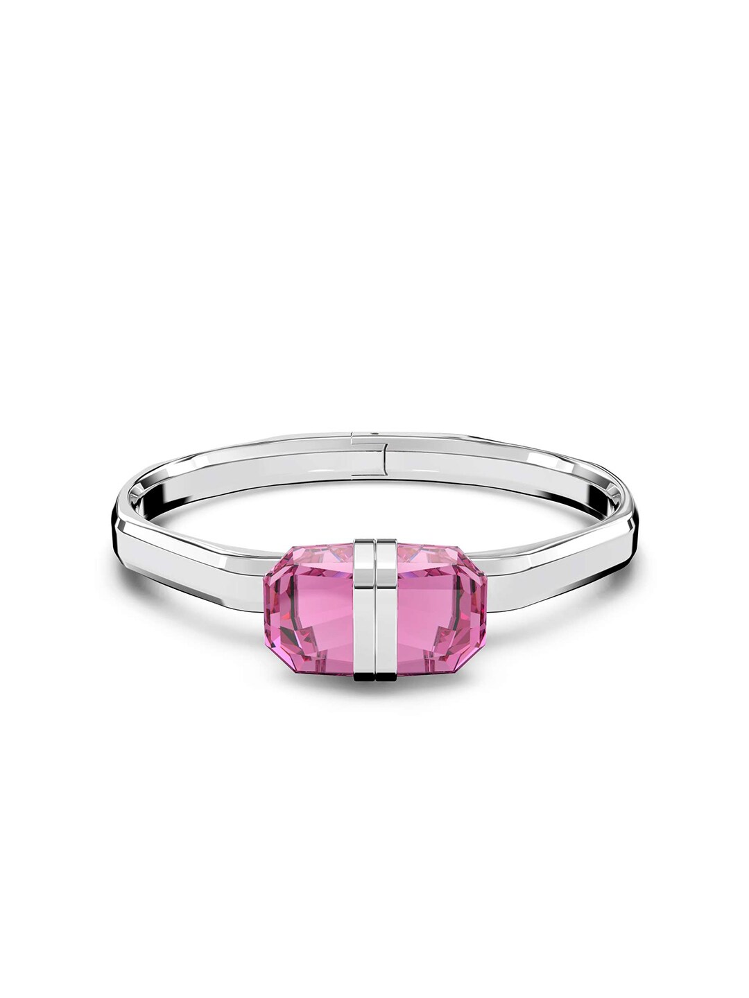 SWAROVSKI Women Silver-Plated Pink Crystals Bangle-Style Bracelet Price in India