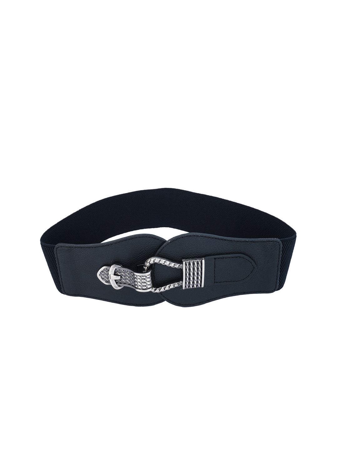 Ferosh Women Black Buckled Wide Waist Belt Price in India