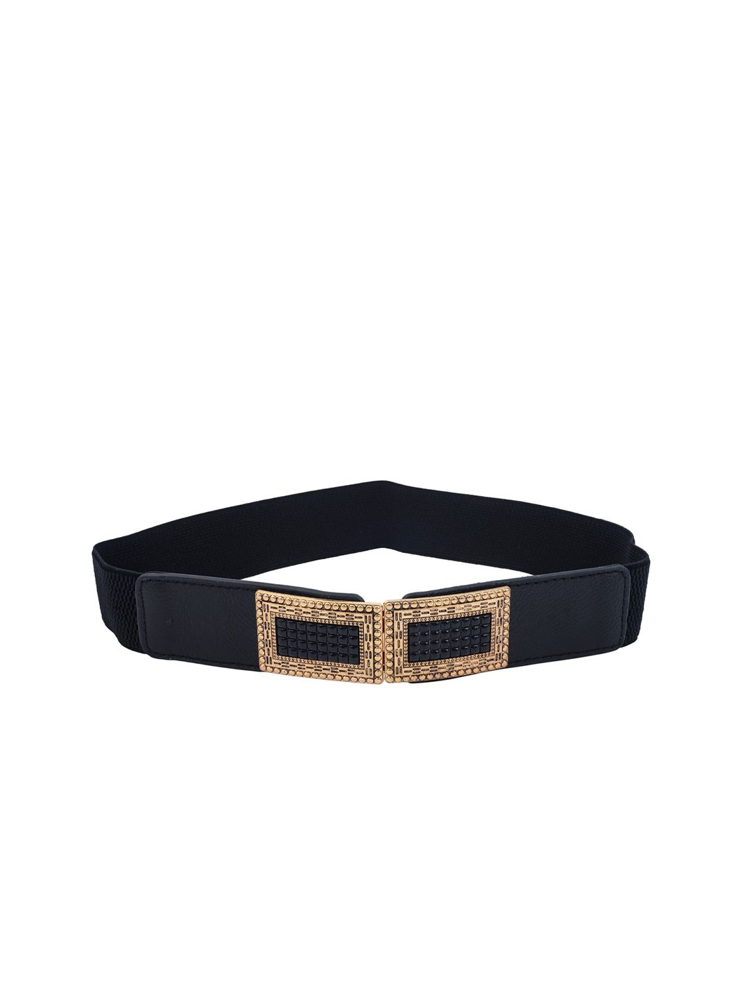 Ferosh Women Black Embellished Buckle Belt Price in India