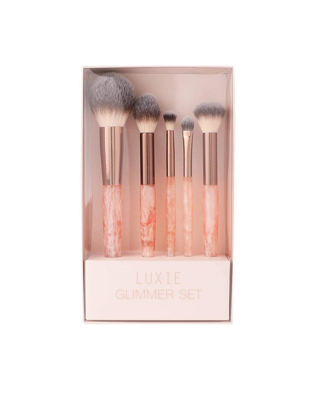 LUXIE Set of 5 Rose Gold Glimmer Face Brushes Price in India