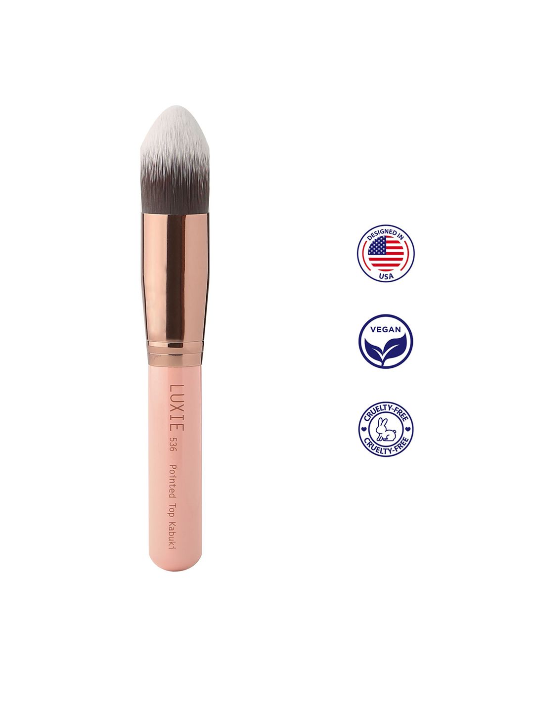 LUXIE Rose Gold Pointed Top Kabuki Brush - 536 Price in India