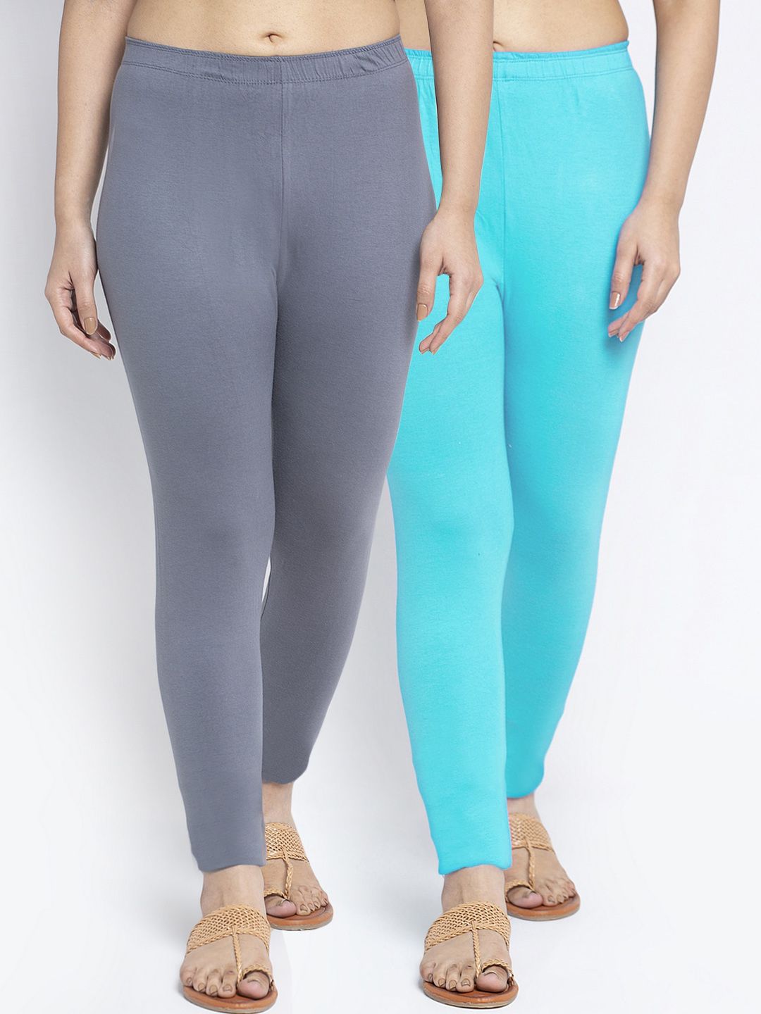 Jinfo Women Pack Of 2 Solid Ankle-Length Leggings Price in India