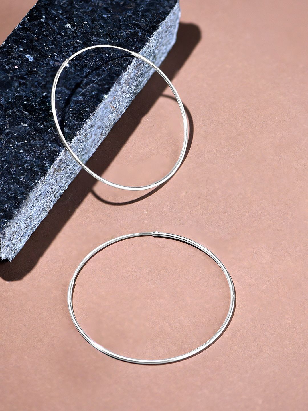 Accessorize Women 925 Pure Sterling Silver Large Simple Hoop Earrings Price in India