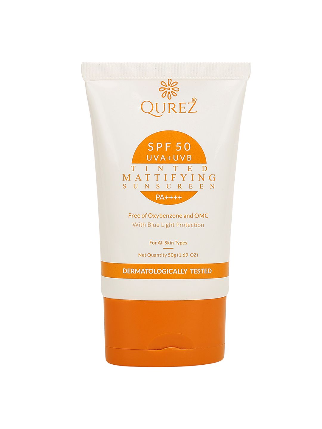 QUREZ Mattifying Sunscreen SPF 50 PA+++ with Blue Light Protection - 50 g