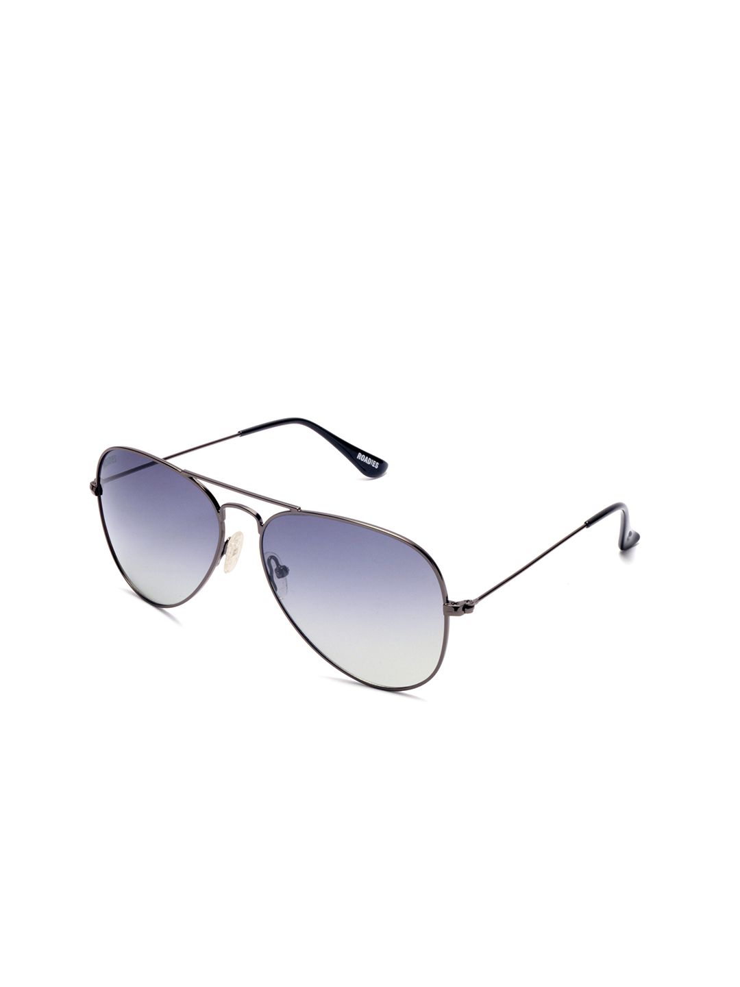 Roadies Unisex Grey Lens & Gunmetal-Toned Aviator Sunglasses with Polarised Lens Price in India