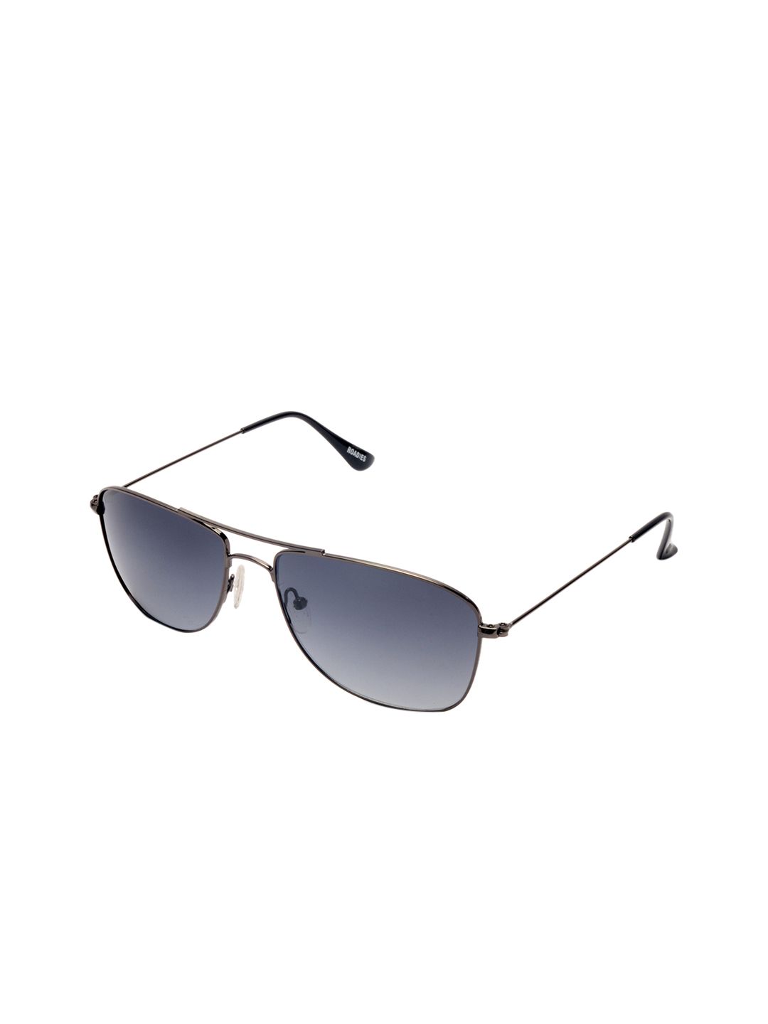 Roadies Unisex Black Lens & Gunmetal-Toned Rectangle Sunglasses with Polarised Lens