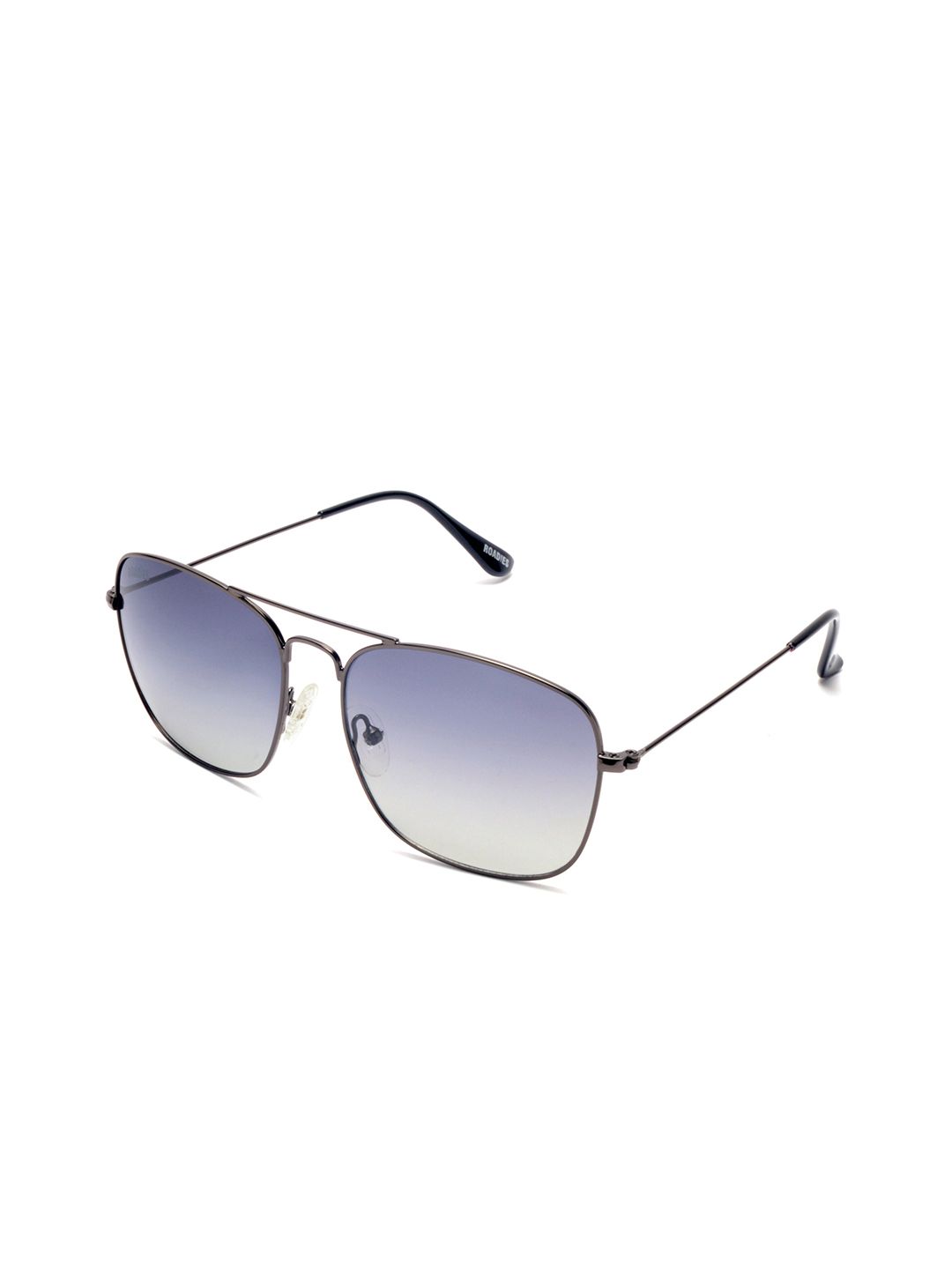 Roadies Unisex Blue Lens & Gunmetal-Toned Square Sunglasses with Polarised Lens