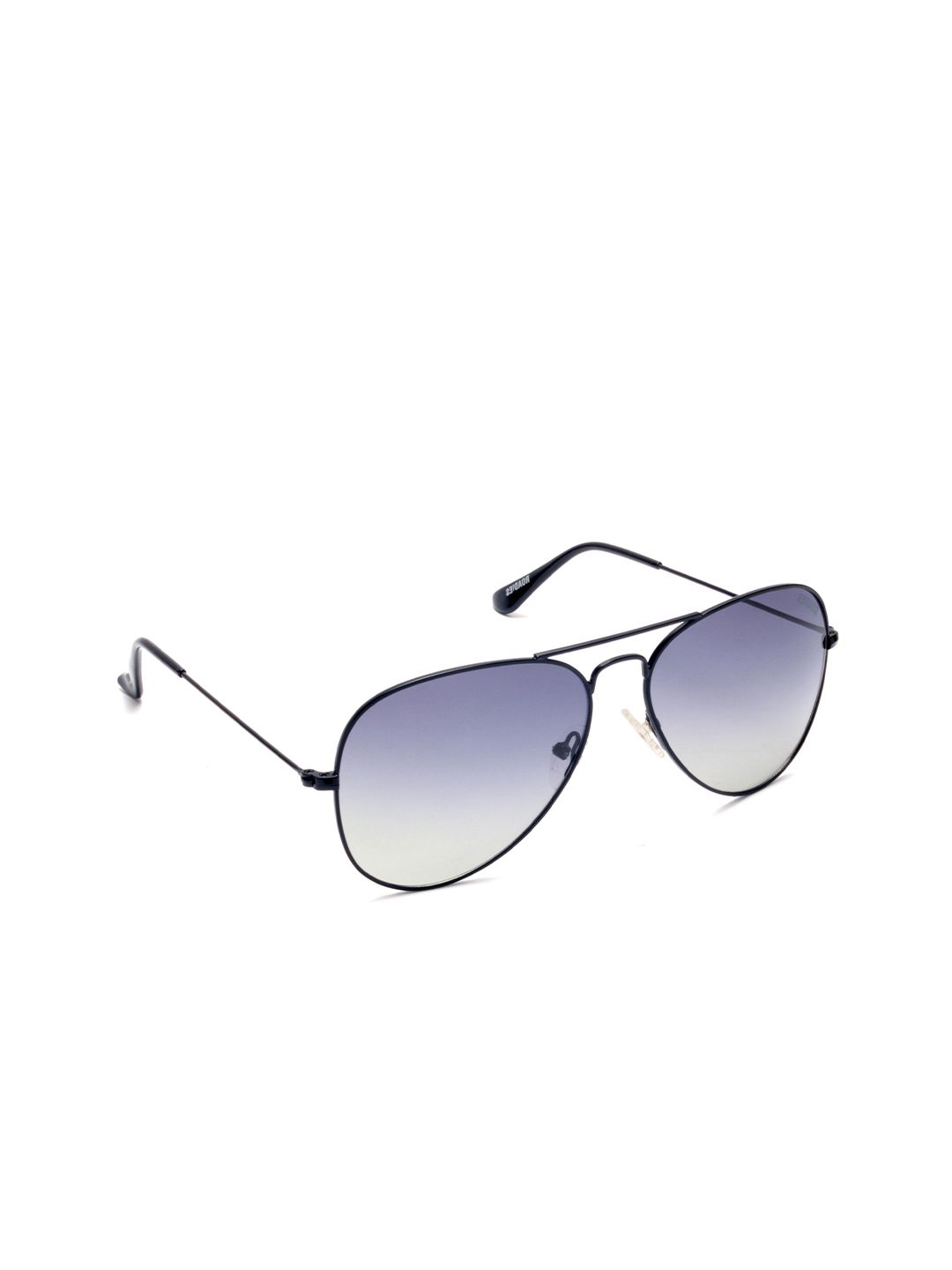 Roadies Unisex Blue Lens & Black Aviator Sunglasses with Polarised Lens