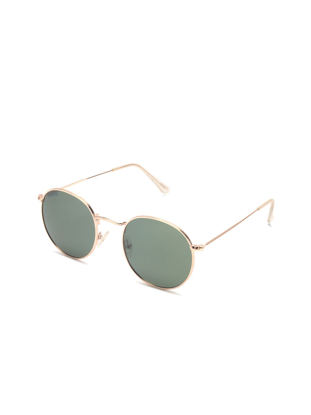 Roadies Unisex Green Lens & Gold-Toned Round Sunglasses with Polarised Lens Price in India