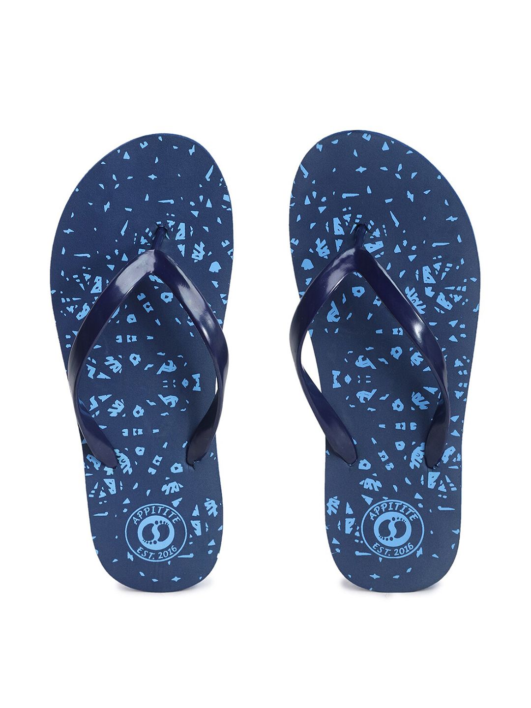 APPITITE Women Navy Blue Printed Rubber Slip-On Price in India