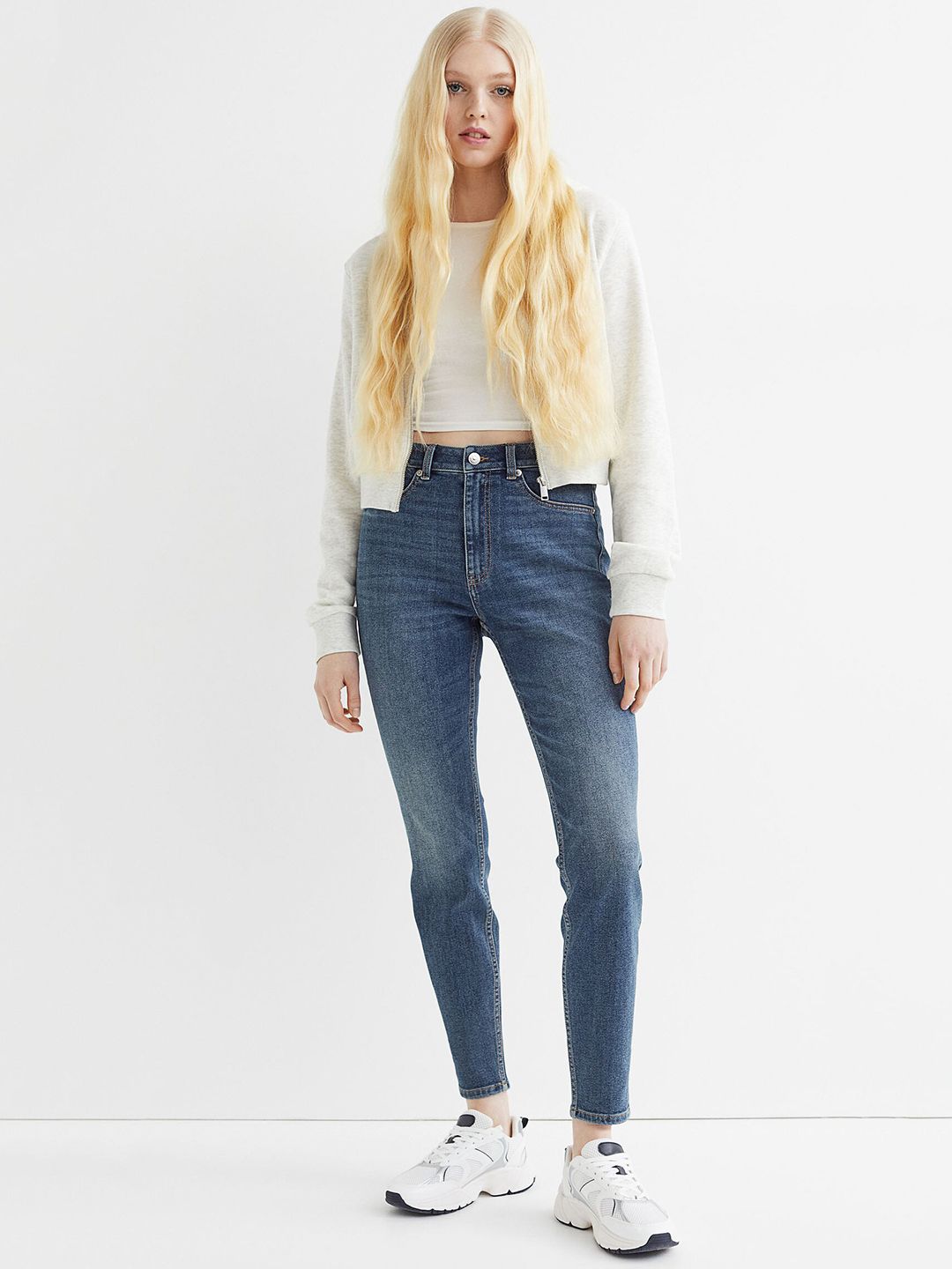 H&M Women Blue Skinny High Jeans Price in India