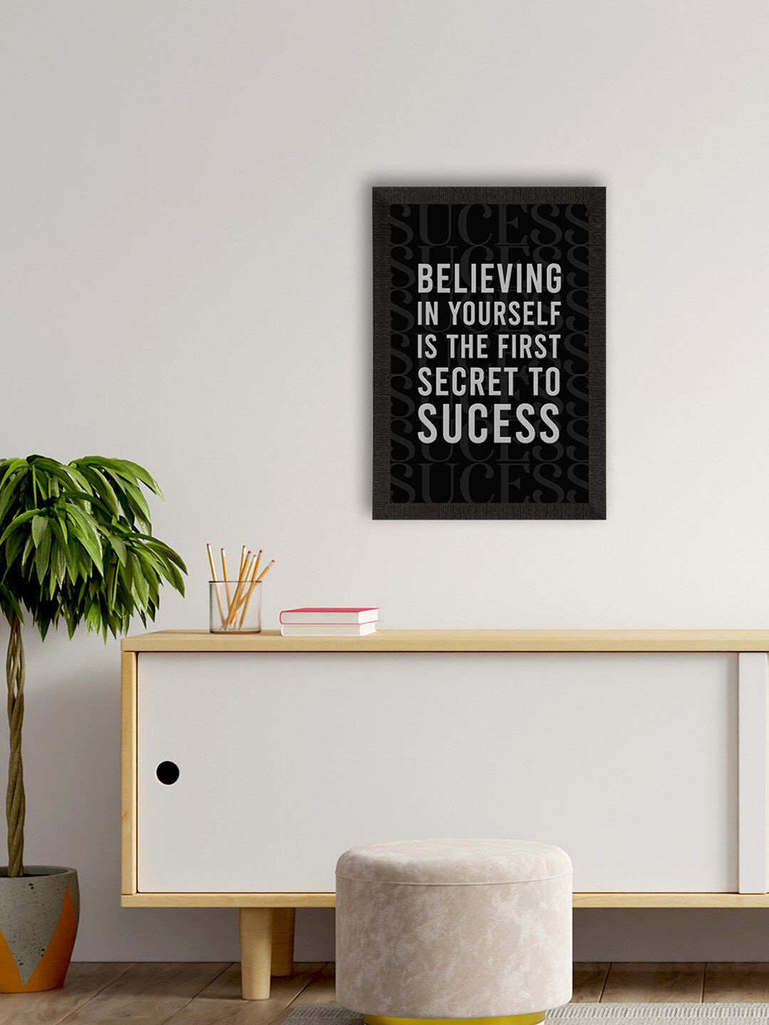 eCraftIndia  Black & White  Motivational Quote Painting Wall Art Price in India