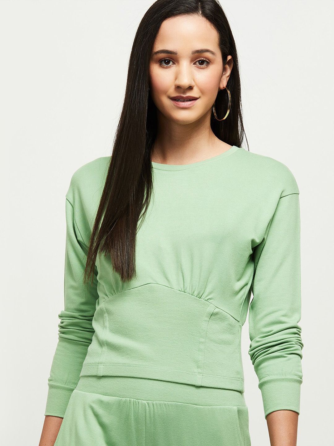 max Women Green Sweatshirt Price in India