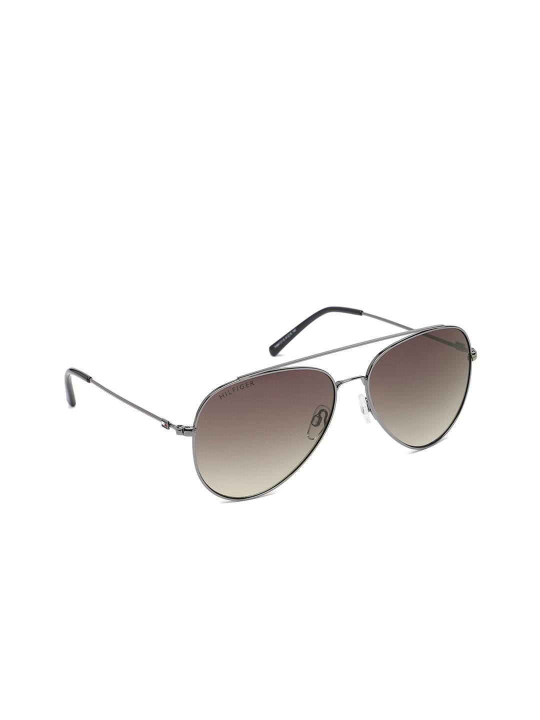 Tommy Hilfiger Unisex Grey Lens & Gunmetal-Toned Aviator Sunglasses - 847 C1 S Price in India