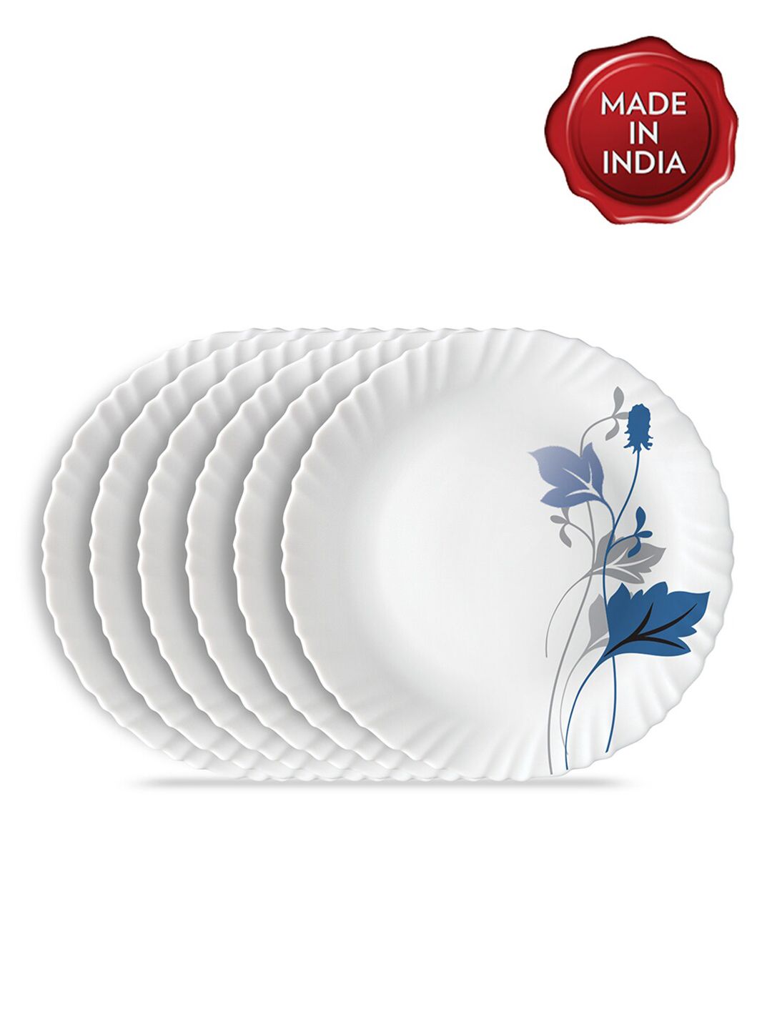 Buy Larah by BOROSIL Fluted Ageria (Lh) set of 6 Printed Opalware