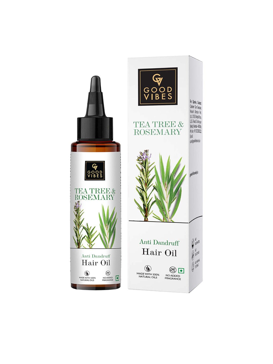 Good Vibes Tea Tree & Rosemary Anti Dandruff Hair Oil - 100 ml Price in India