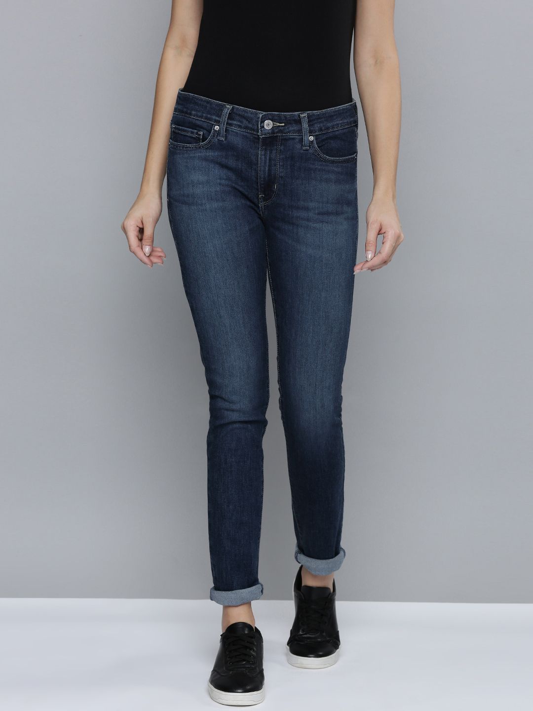 Levis Women Dark Indigo Skinny Fit Light Fade Stretchable Casual Jeans Price in India