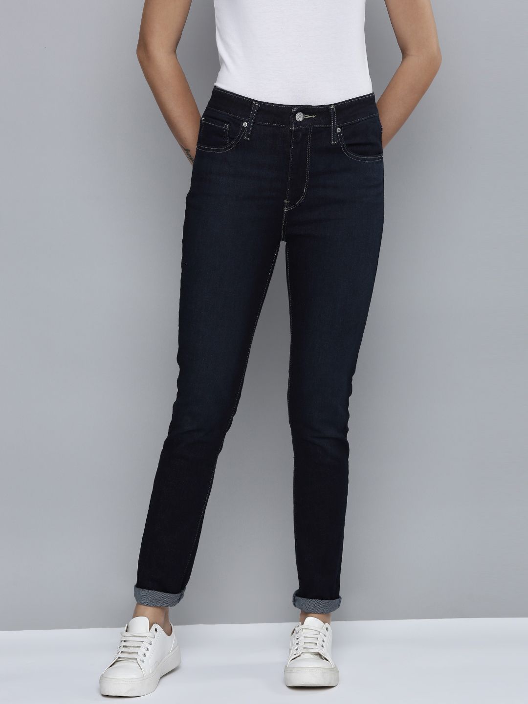 Levis Women Dark Indigo Skinny Fit Stretchable Casual Jeans Price in India