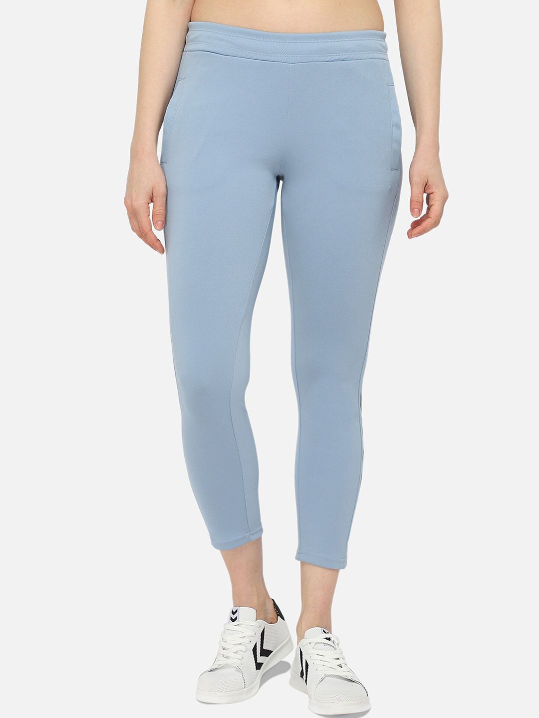 hummel Women Blue Solid Track Pants Price in India