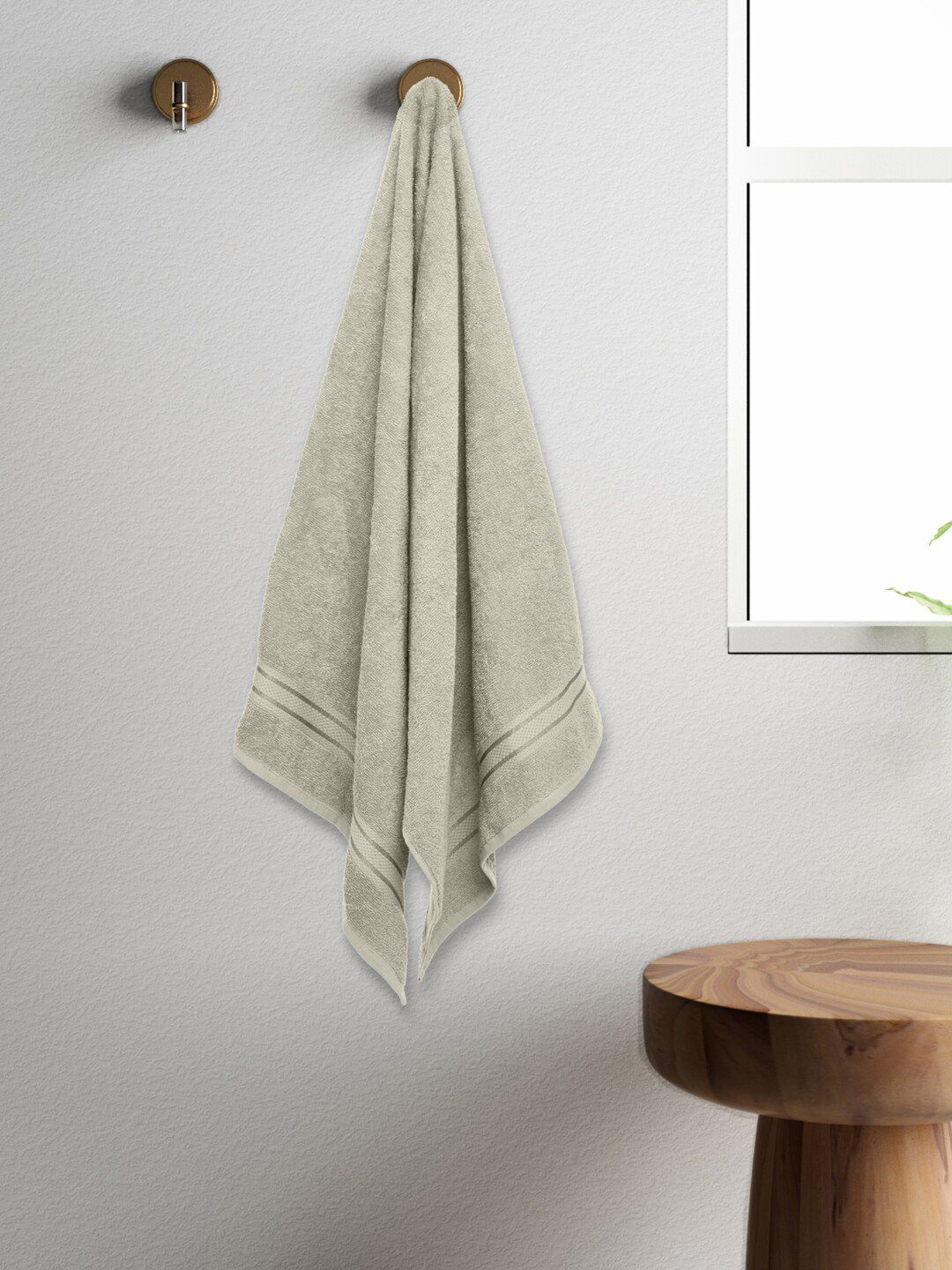 SPACES Grey Solid Pure Cotton 400 GSM l Ultra Absorbency Easy Care Towel Set