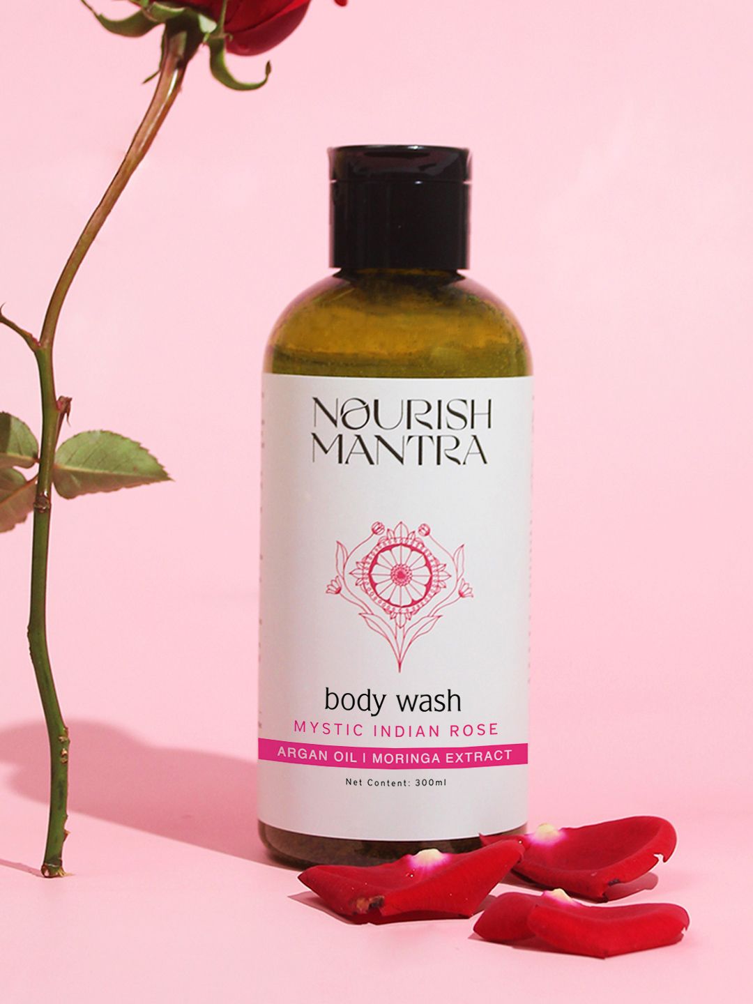 Nourish Mantra Mystic Indian Rose Body Wash With Licorice Extract & Black Pepper Oil-300ml