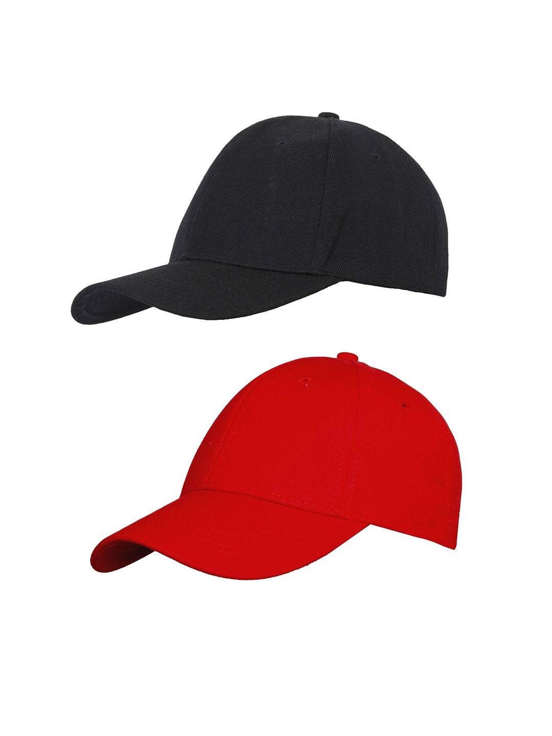 FabSeasons Unisex Black & Red Cotton Baseball Cap Price in India