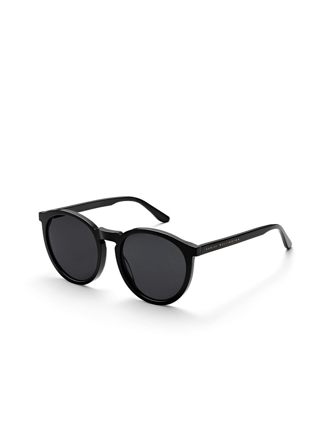 Daniel Wellington Unisex Black Lens & Black Round Sunglasses with UV Protected Lens Price in India