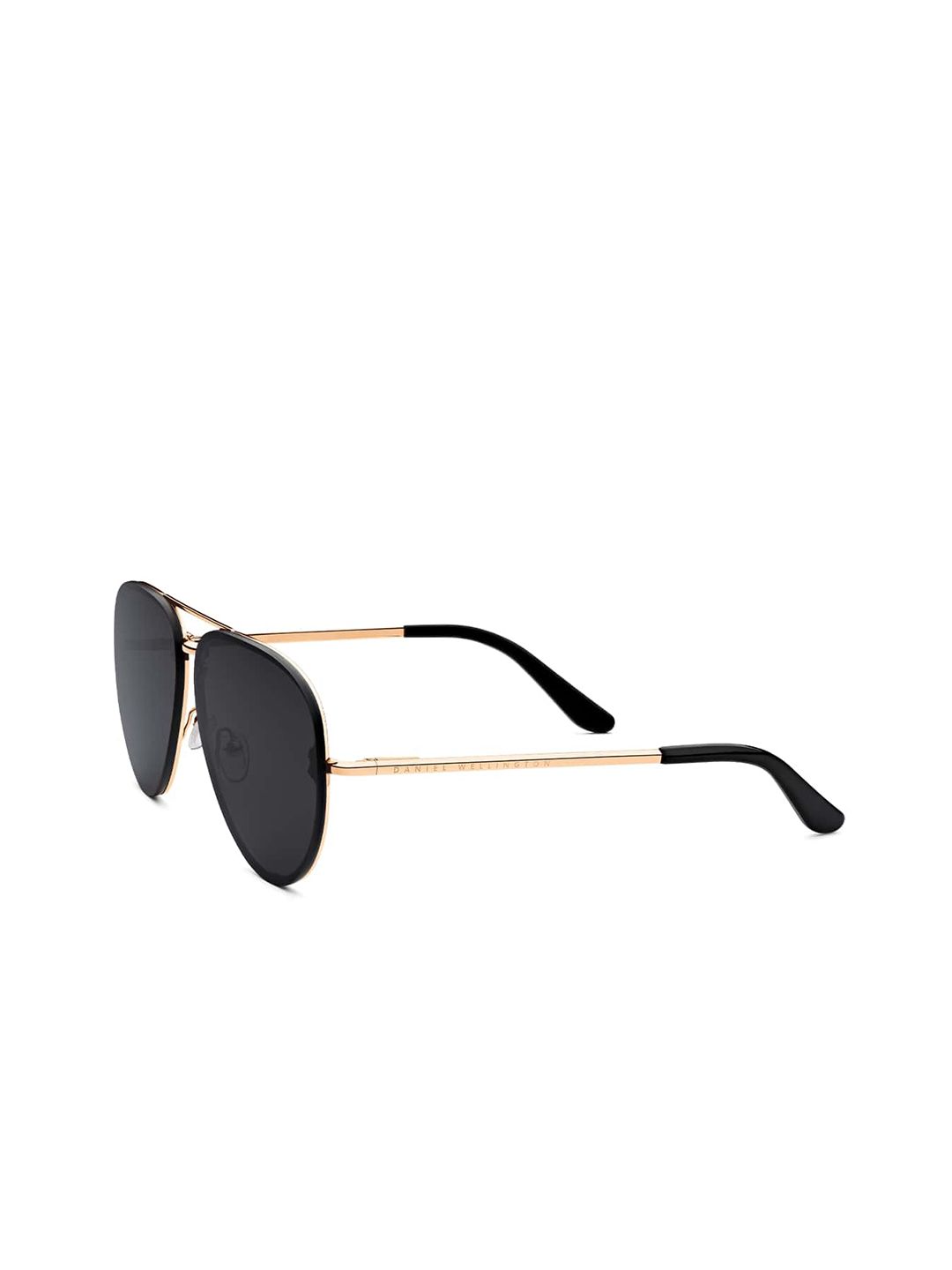 Daniel Wellington Unisex Black Lens & Black Aviator UV Protected Lens Sunglasses Price in India