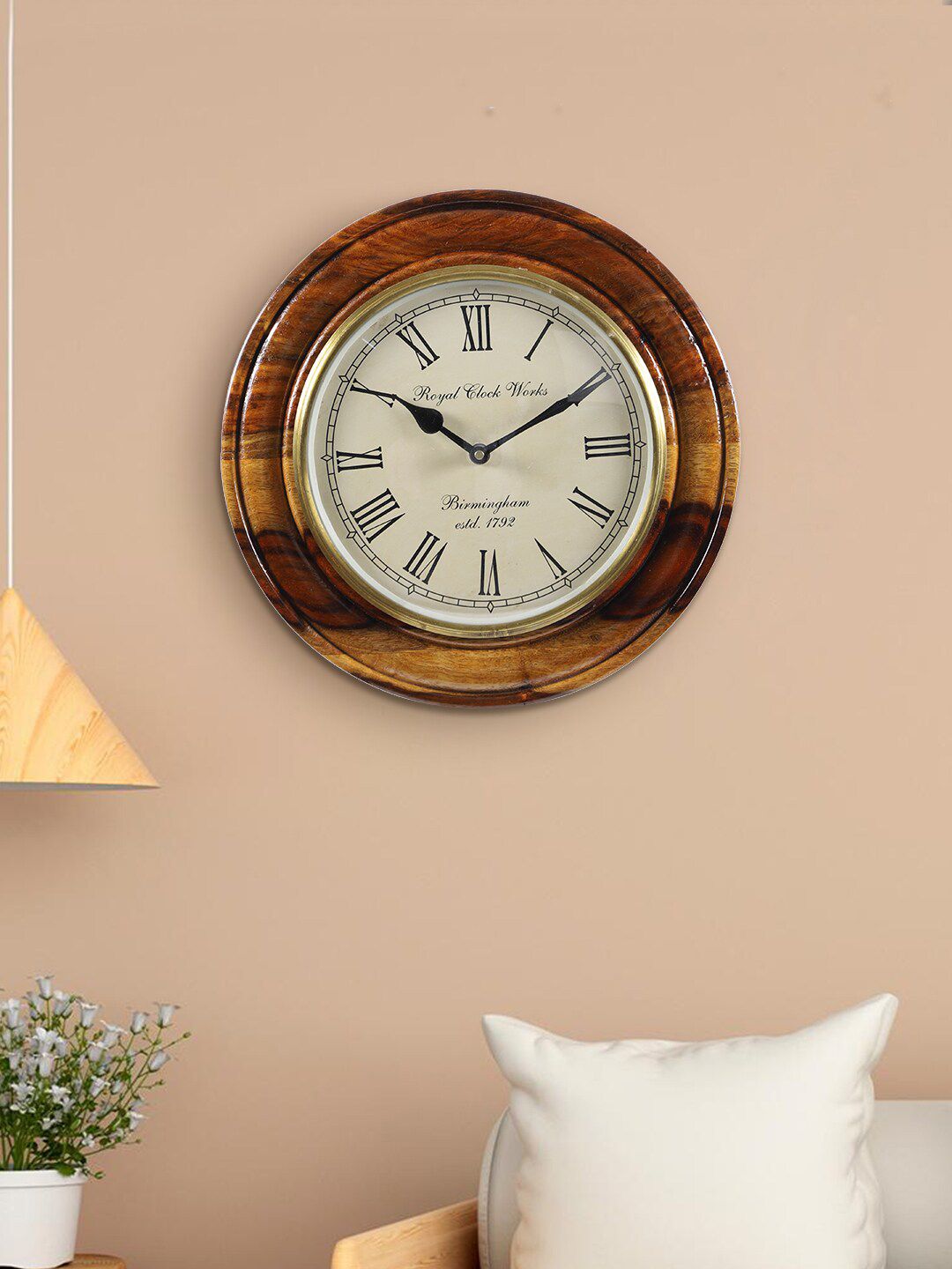 Aapno Rajasthan Brown & Beige Printed Traditional Wall Clock Price in India