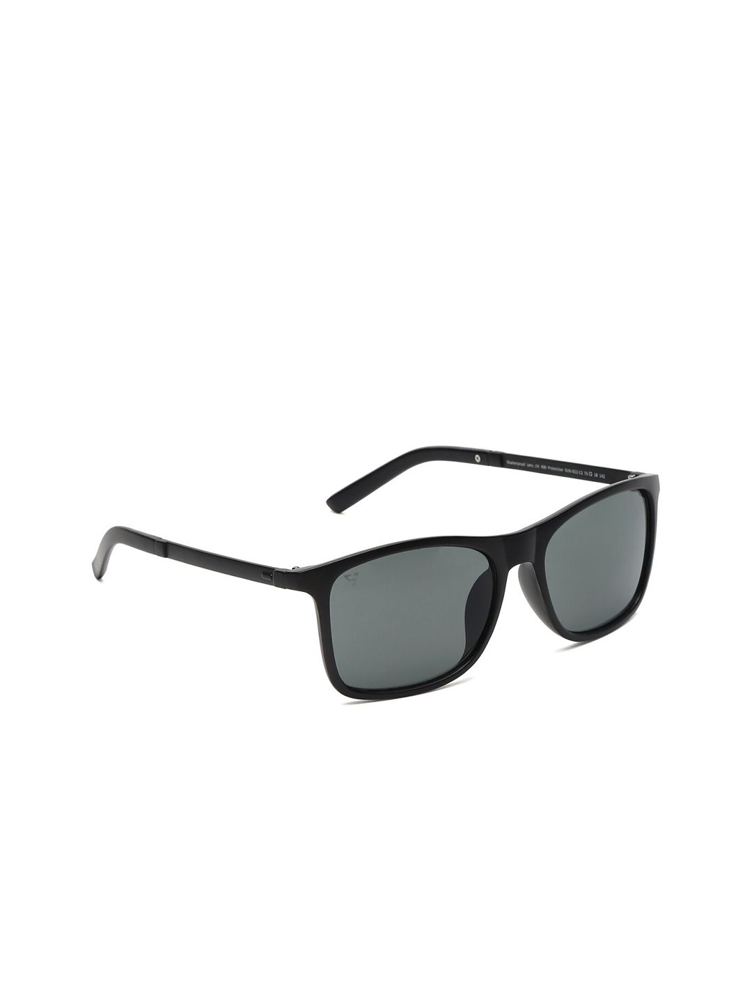 SUNNIES Unisex Green Lens & Black Square Sunglasses with UV Protected Lens SUNNIES-012-C2