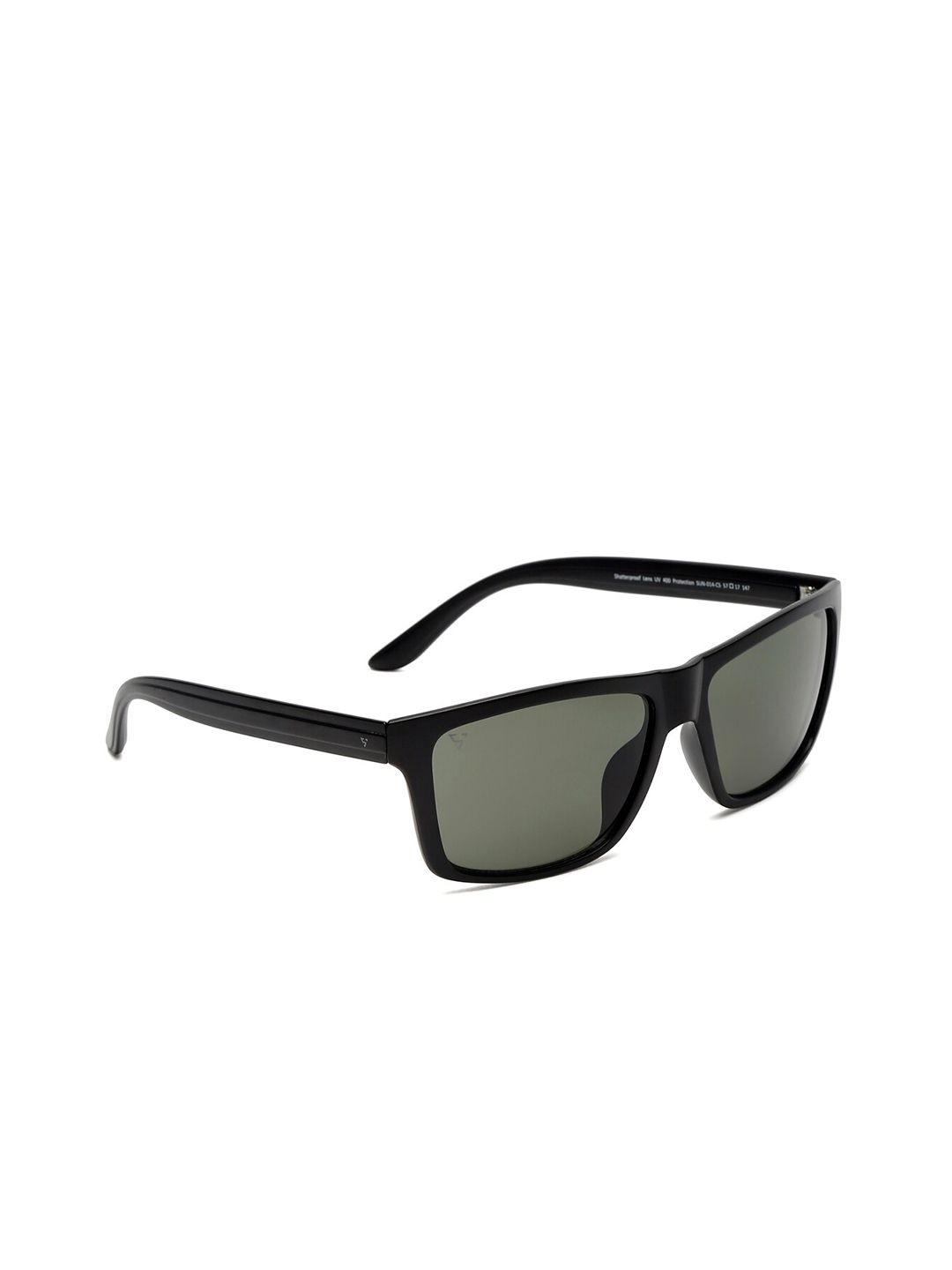 SUNNIES Grey Lens & Black Rectangle Sunglasses with UV Protected Lens SUNNIES-014-C5