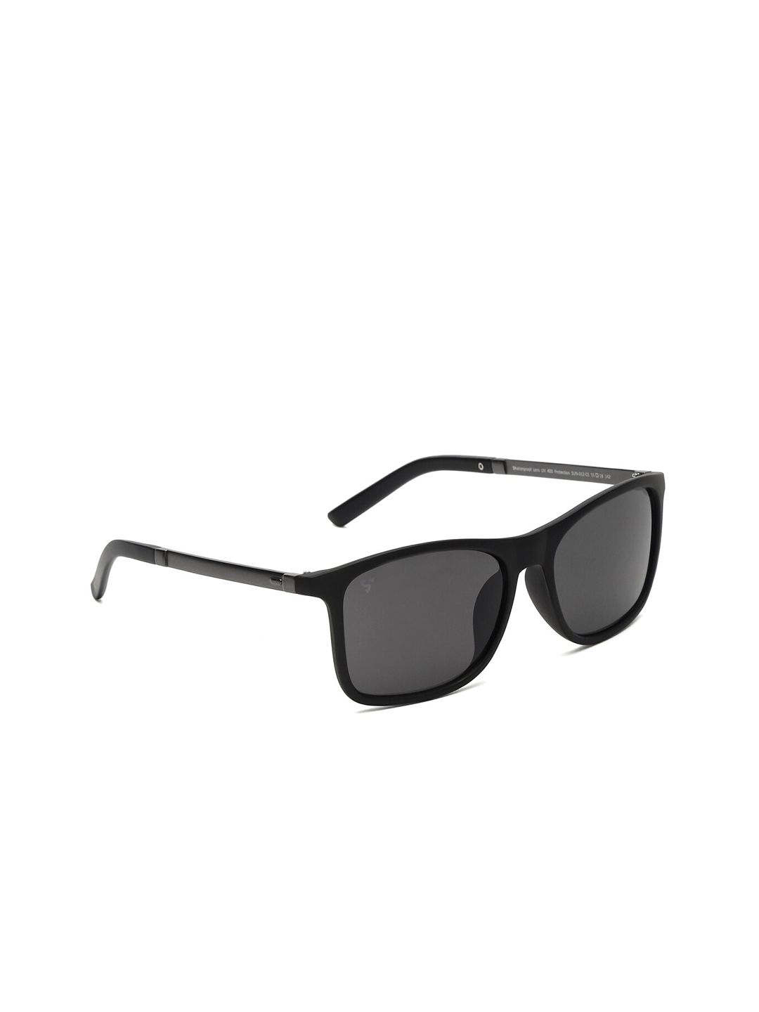 SUNNIES Unisex Grey Lens & Black Square Sunglasses with UV Protected Lens SUNNIES-012-C5 Price in India