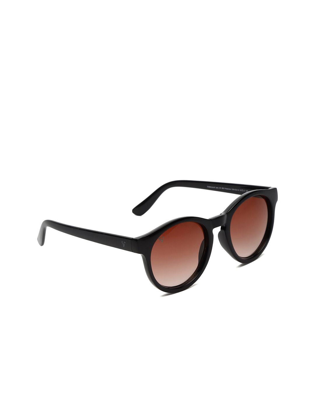 SUNNIES Unisex Orange Lens & Black Round Sunglasses with UV Protected Lens SUNNIES-016-C4