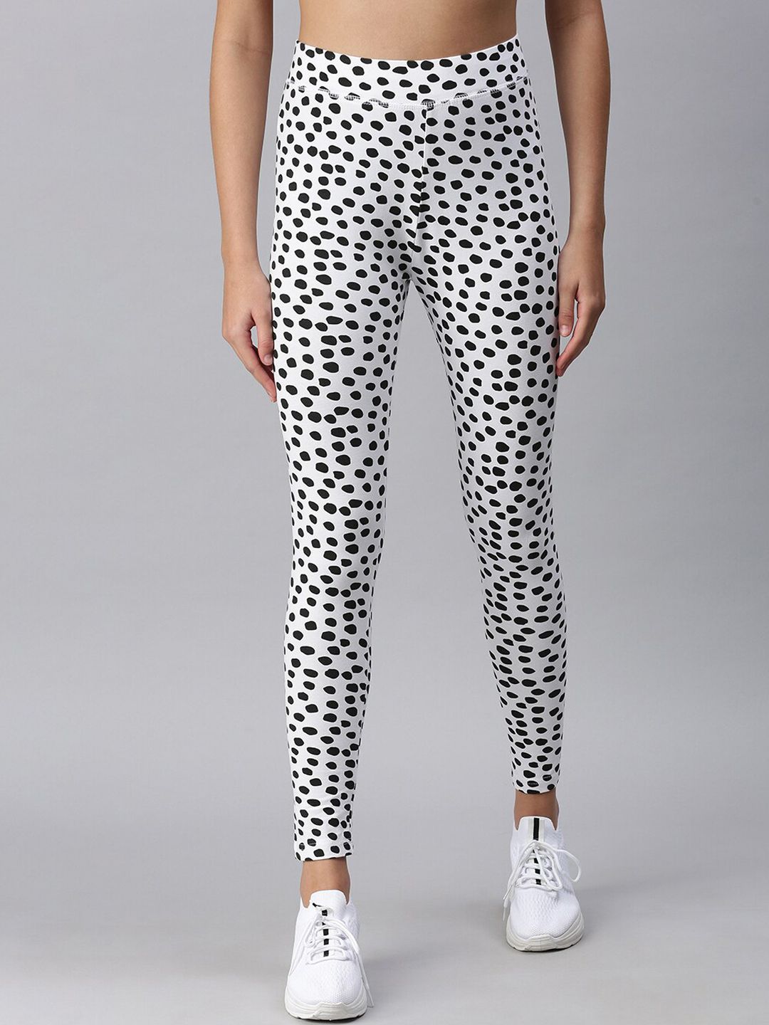 De Moza Women White Printed Ankle Length Tights Price in India