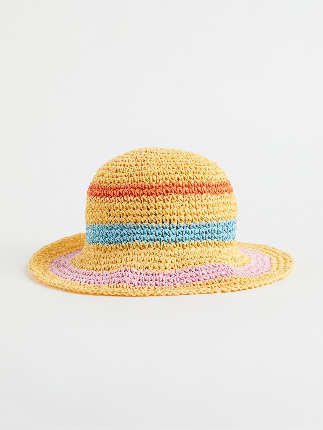 H&M Women Yellow & Multicoloured Straw Hat Price in India