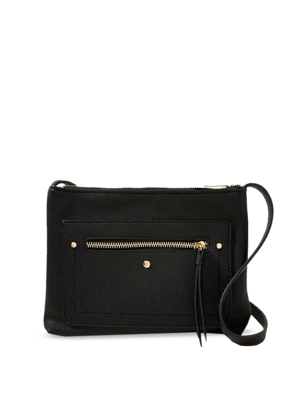 Accessorize Black PU Structured Sling Bag Price in India