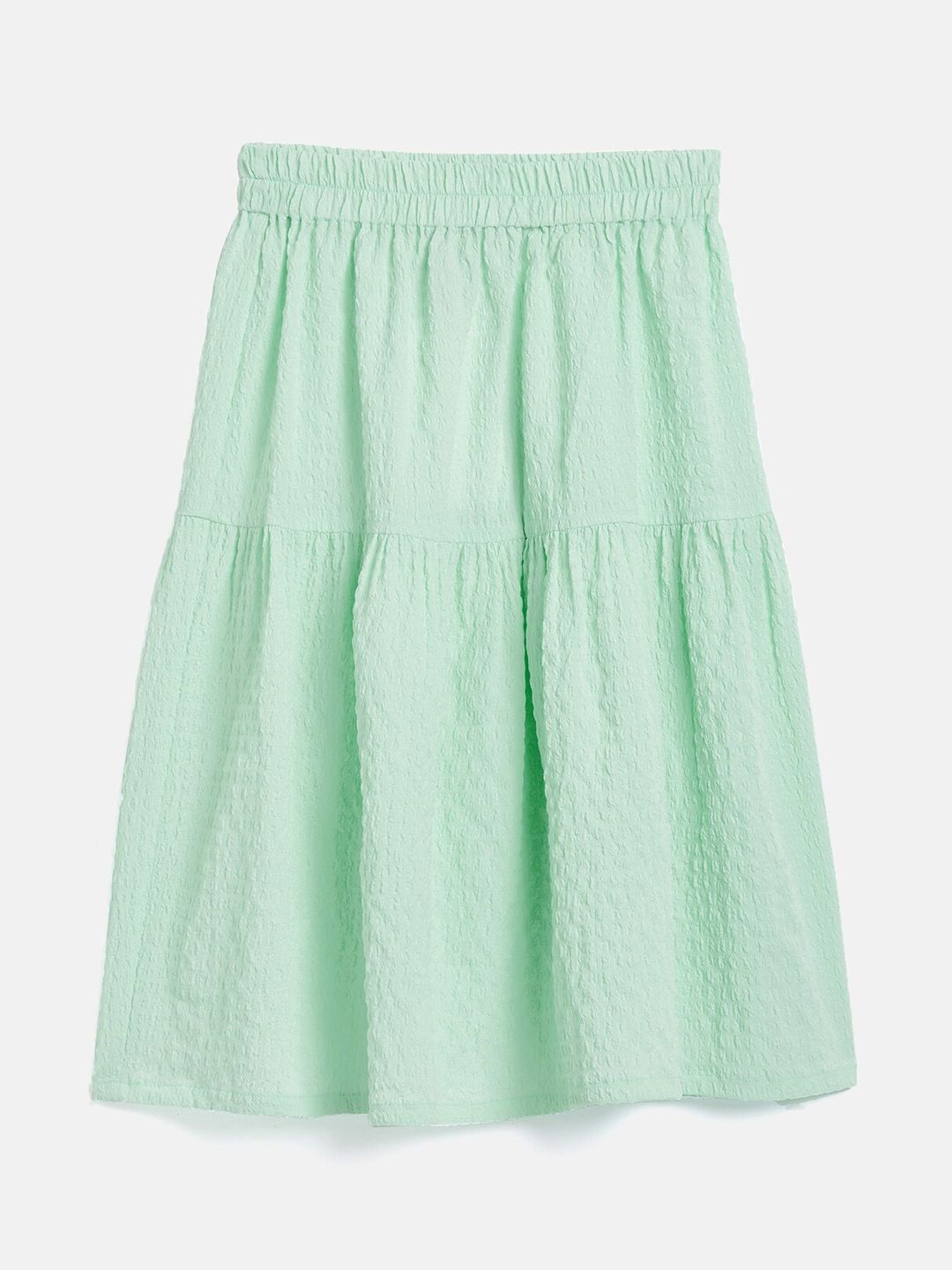 Noh.Voh - SASSAFRAS Kids Girls Green Solid Flared Skirt