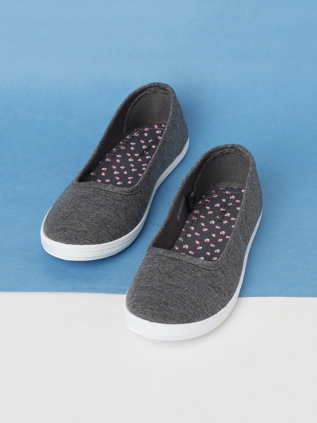 max Women Grey Slip-On Sneakers Price in India