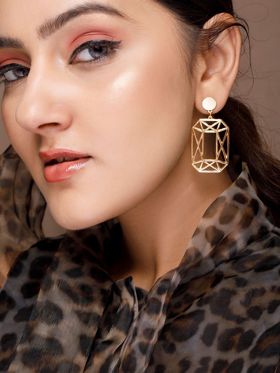 TOKYO TALKIES X rubans FASHION ACCESSORIES Gold-Toned Geometric Drop Earrings Price in India