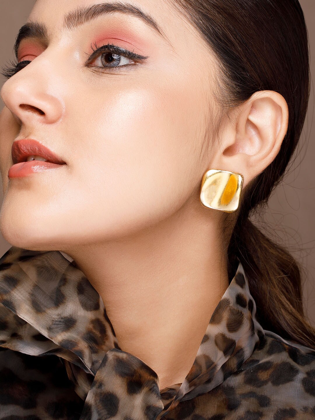 TOKYO TALKIES X rubans FASHION ACCESSORIES Gold-Plated Geometric Studs Price in India