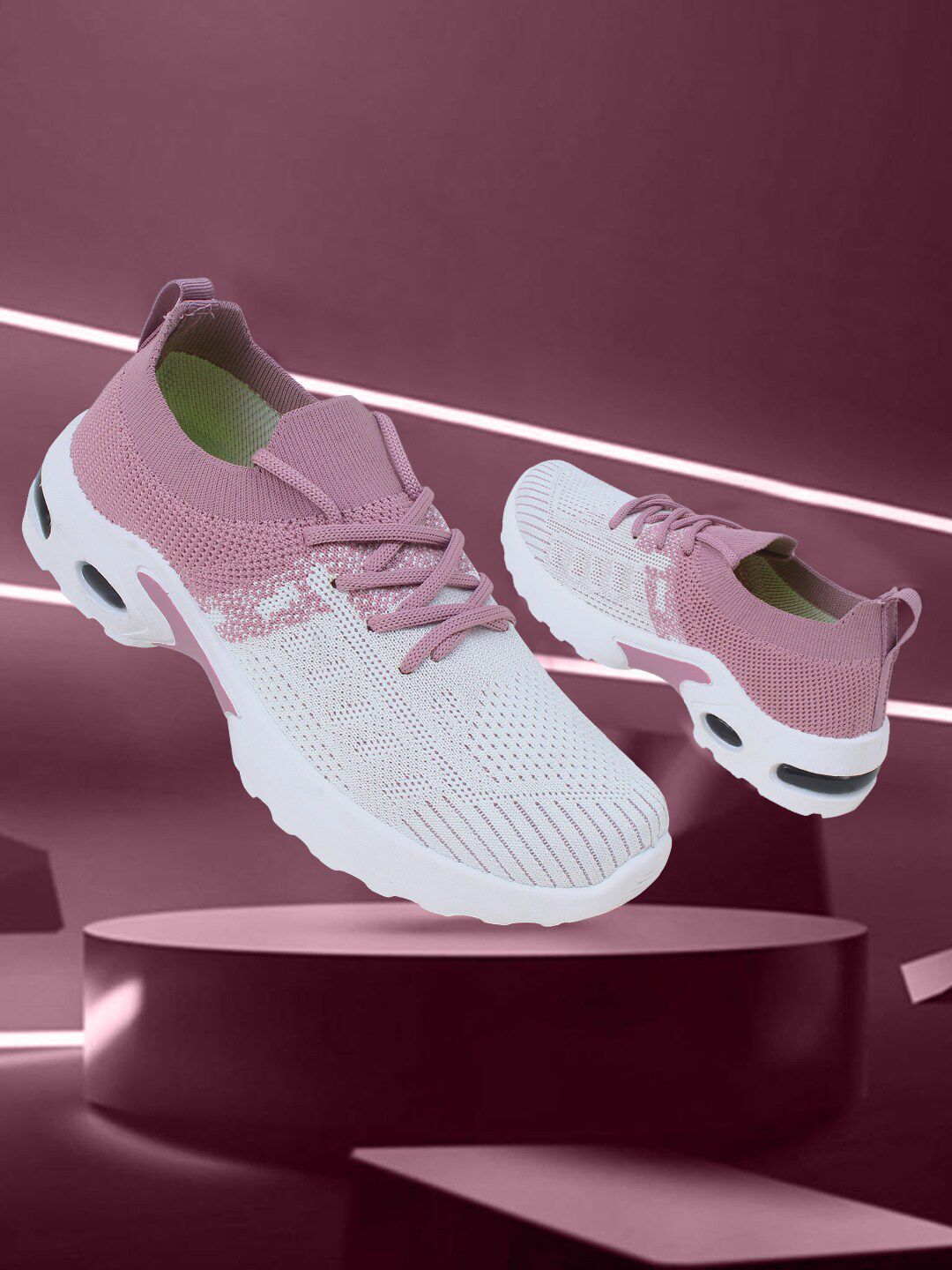Champs Women Purple & White Mesh Running Non-Marking Shoes Price in India
