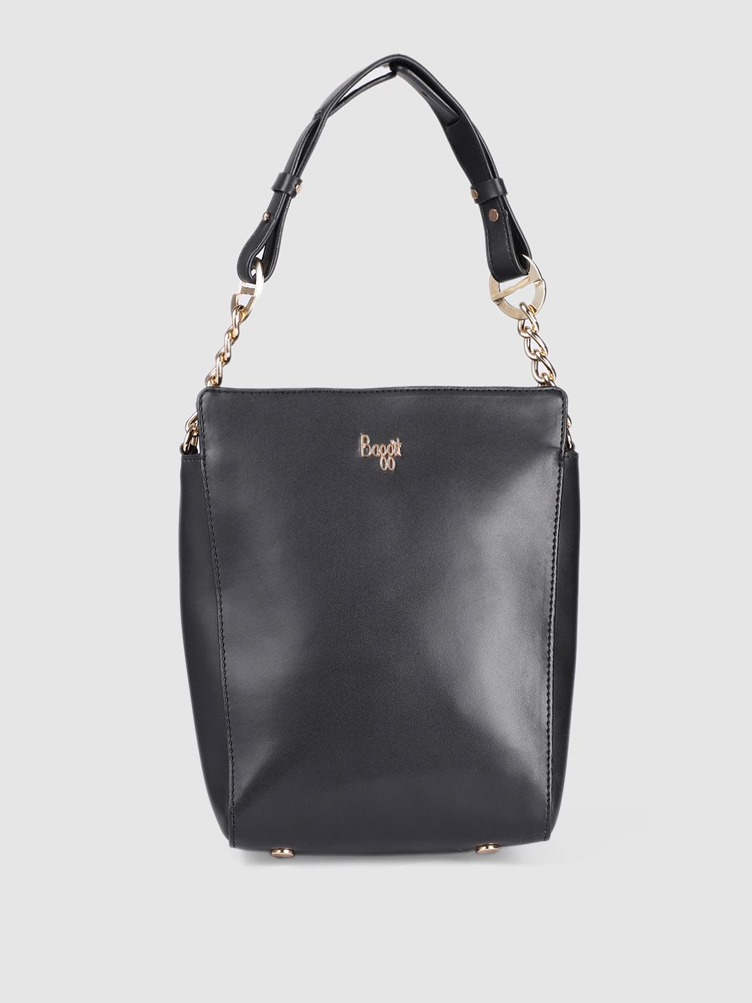 Baggit Black Solid Structured Shoulder Bag Price in India Full