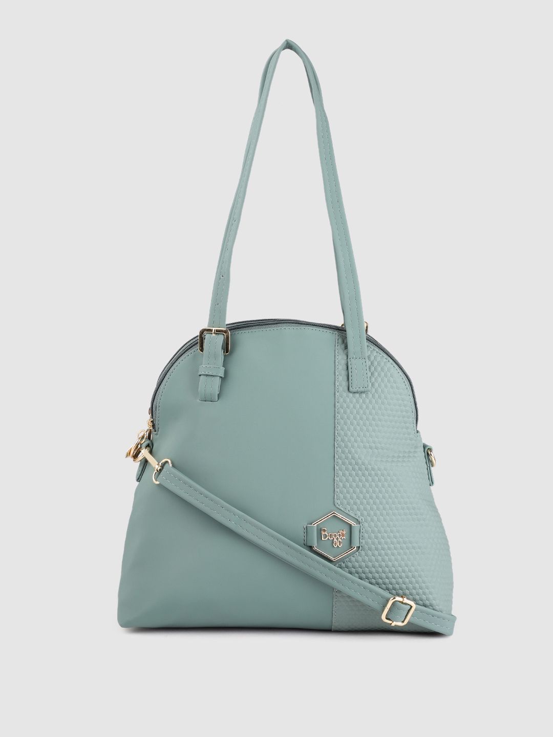 Baggit Blue Solid Structured Shoulder Bag Price in India