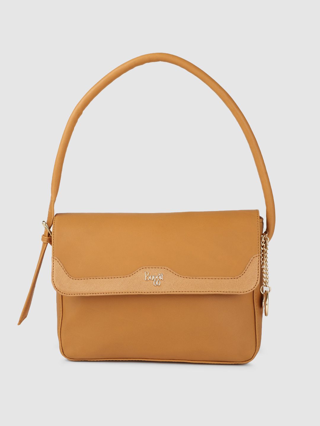 Baggit Brown Solid Structured Shoulder Bag Price in India