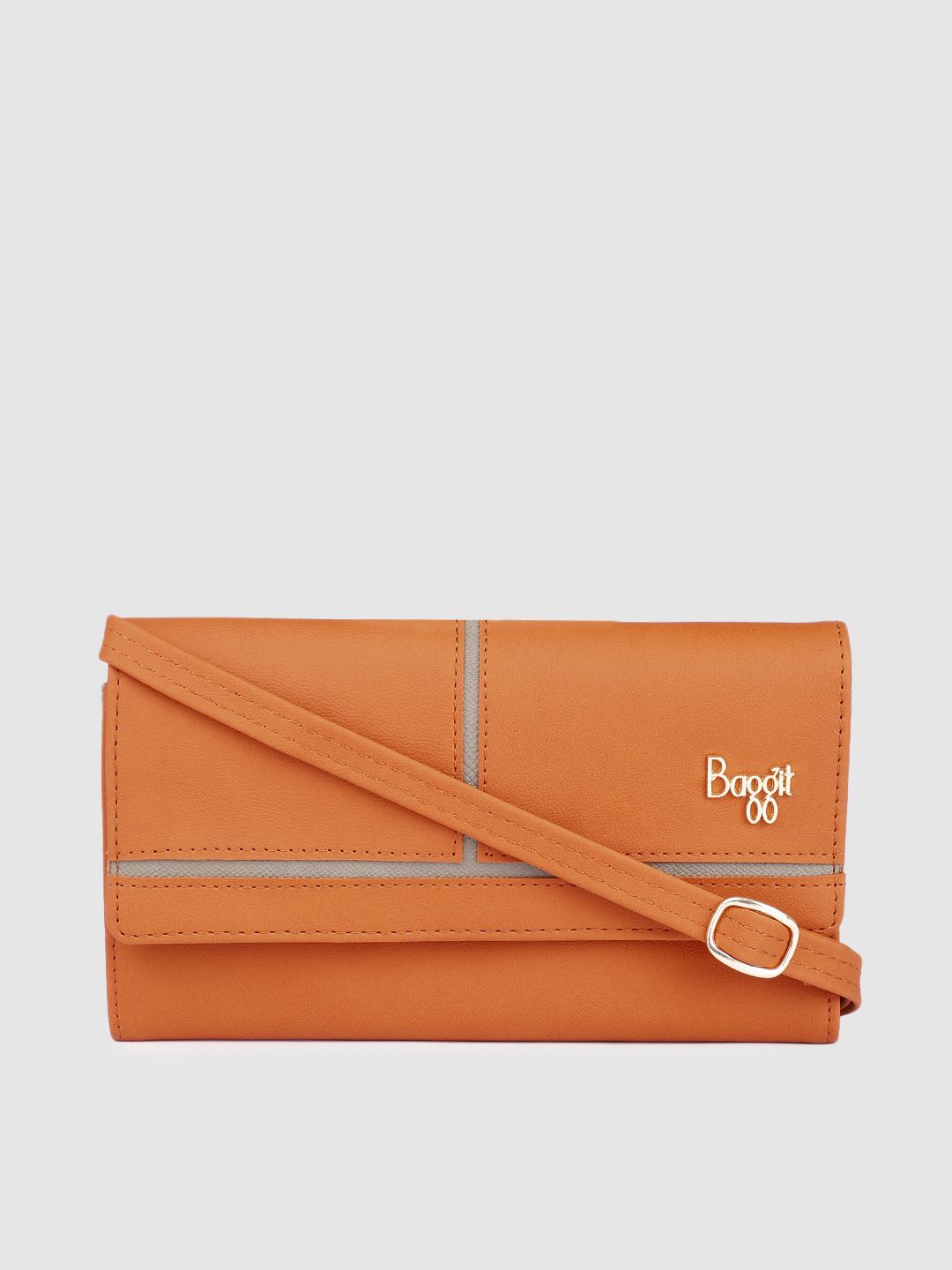 Baggit Women Orange Solid Two Fold Wallet Price in India