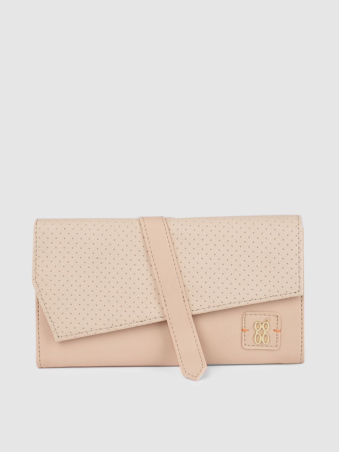 Baggit Women Beige Solid Three Fold Wallet Price in India